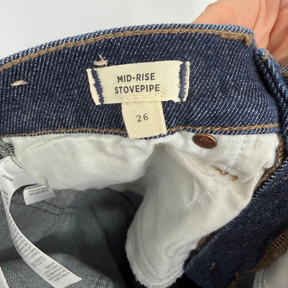 Madewell Mid-Rise Stovepipe Jeans Women's Size 26 Dark Wash Straight Leg - Picture 4 of 10
